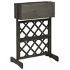 vidaXL Planter Flower Box Trellis Raised Bed Outdoor Planter Solid Firwood - Gray - 2 of 4