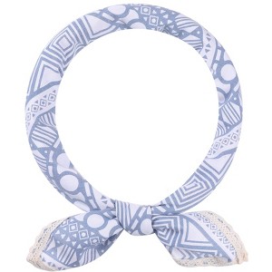 INSPIRE CHIC Women's Geometric Printed Cotton Linen Lace Trim Square Scarves 1Pc - 1 of 4