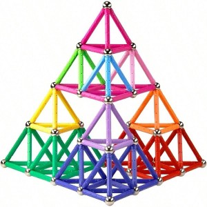 Magnetic Building Blocks, 132 Pieces, Lengthen Sticks Set, Non - Toxic 3D Puzzle Toy for - 1 of 4