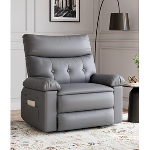 Oversized Wide Recliner Chair - Faux PU Leather Large Manual Recliner for Adults, Exceptional Comfort Lazy Chair - 1 of 4