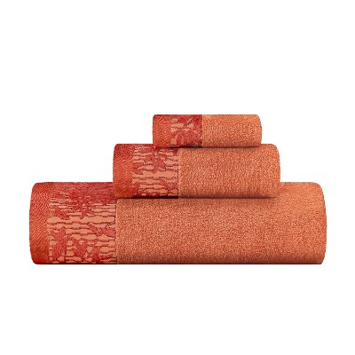 Charming Floral Accent Cotton Towel Set by Blue Nile Mills
