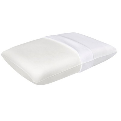 Standard White Memory Foam Bed Pillow with Washable Cover
