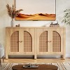 Lantine Sideboard Buffet Cabinet, 59" Rattan Credenza Kitchen Storage Buffet Cabinet with 4 Doors for Dining Room, Kitchen - 4 of 4