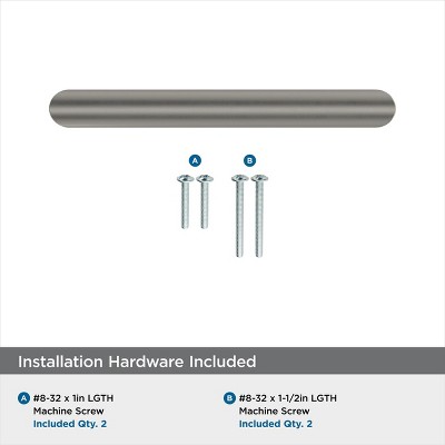 Satin Nickel 4.25" Modern Brushed Cabinet Bar Pull