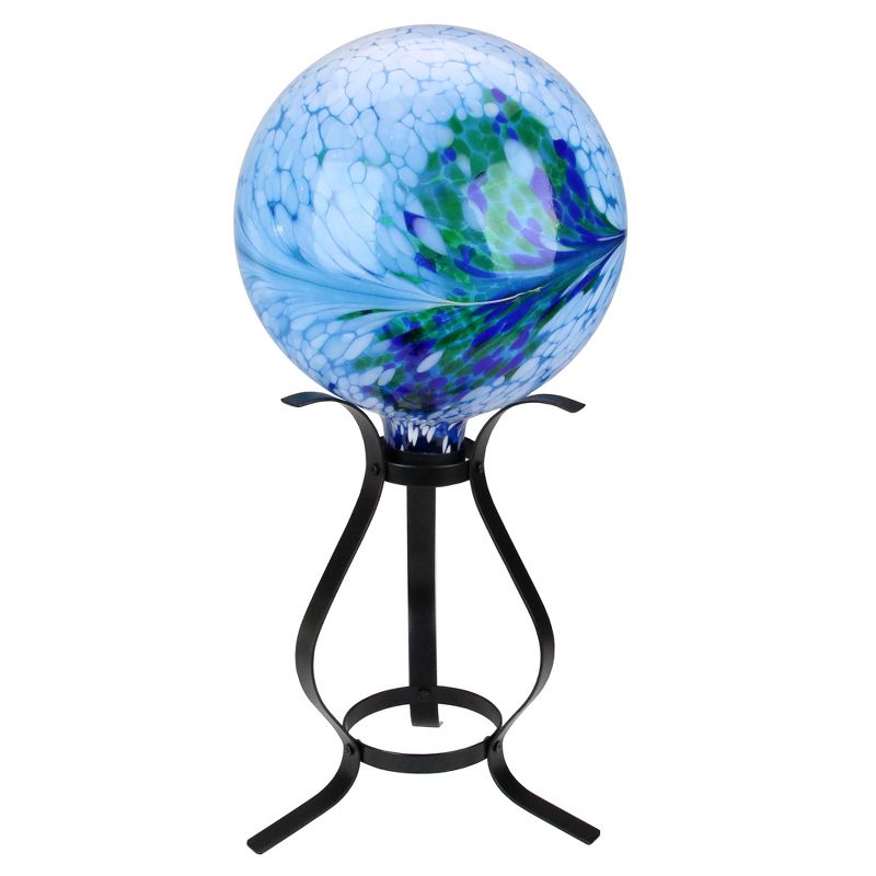 Northlight 12" Black Curved Outdoor Patio Garden Gazing Ball Stand, 2 of 4