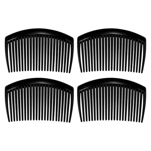 Unique Bargains Plastic Side Clip Teeth Hair Combs 4 Pcs Black