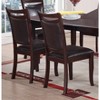 Vynxaria Set of 2 Dining Chairs Made of Dark Brown Cherry Wood, Padded Leather Back and Seat, Perfect for Dining and Living Spaces - 2 of 4