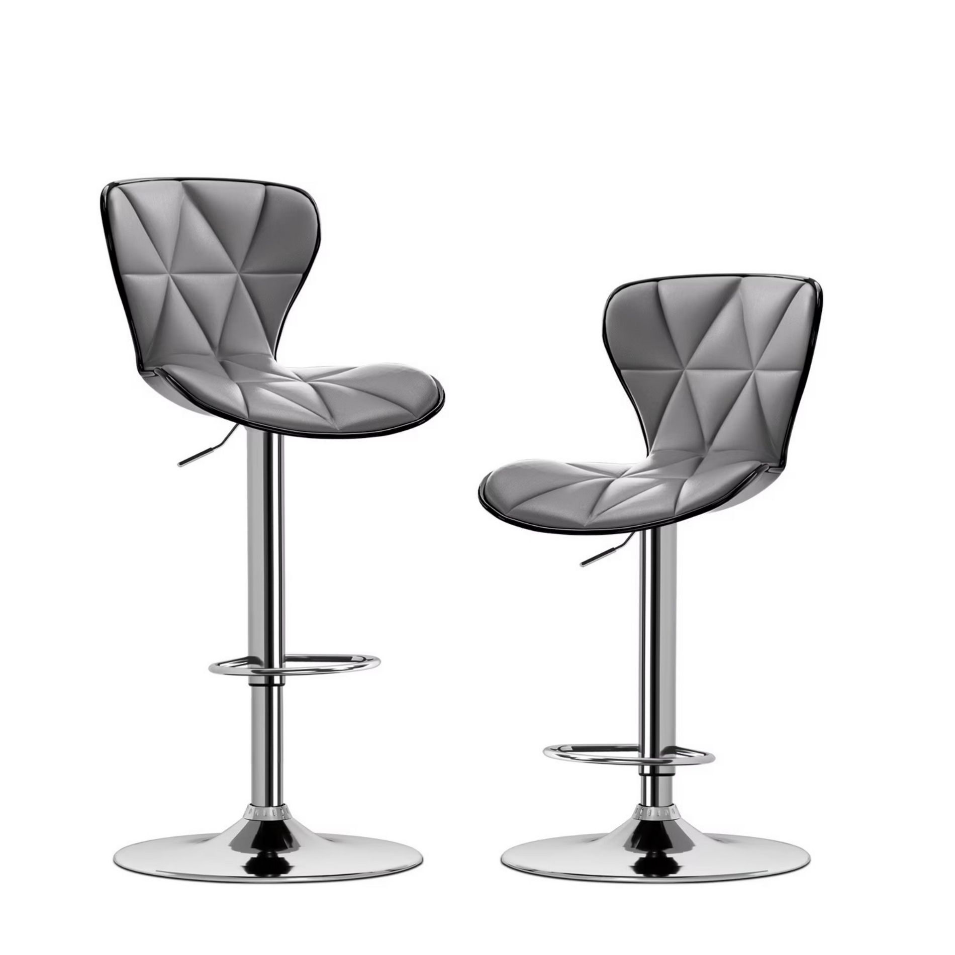 Dsvimoy Patio Counter and Bar Stool Set of 2 Swivel Adjustable Barstools with Back for Modern Spaces, Gray, 22.44"*19.29"*17.71"