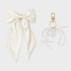 Bow Hair Barrette & Bag Charm - A New Day™ White - 2 of 4