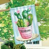 Cactus Bouquet Spring House Flag Welcome Floral 28" x 40 Briarwood Lane - 4 of 4