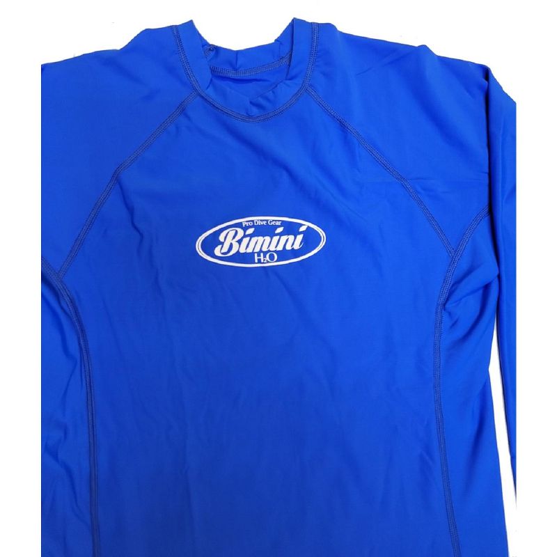 Bimini Dri-Fit Rash Guard Long Sleeve Unisex Blue Shirt, Medium, 2 of 4