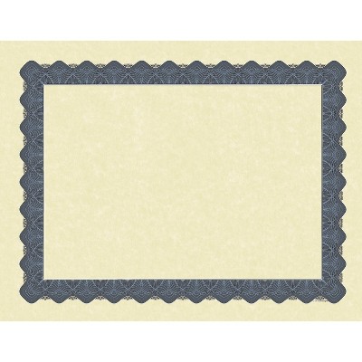 Photo 1 of Great  Certificates, 8.5" x 11", Beige and Matte Blue, 25/Pack (934425)