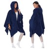 Women's Plus Size Open Front Lightweight Casual Cardigan, Fuzzy Cozy Fleece Blanket Wrap Sweaters, Wearable Blanket Woman, Gift for Her - Catalonia - 2 of 4