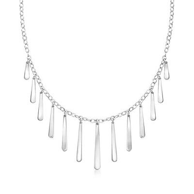 Ross-Simons Italian Sterling Silver Elongated Multi-Teardrop Necklace Size 18