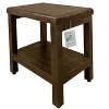 DecoTeak® Eleganto® 18" Teak Wood Shower Bench with Shelf in Woodland Brown Finish - 4 of 4