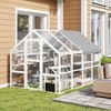 PawHut Large Catio Outdoor Cat Enclosure, Wooden Cat House for Multiple Kittens, with Waterproof Cover, Condos, Platforms, Bridge, Doors - 3 of 4