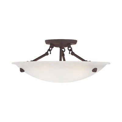 Livex Lighting Oasis 3 - Light Semi-Flush Mount in  Bronze