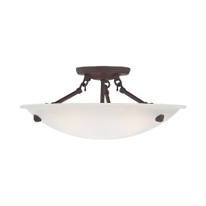 Livex Lighting Oasis 3 - Light Semi-Flush Mount in  Bronze - 1 of 4
