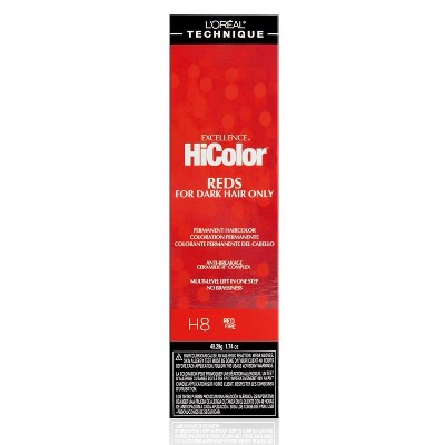 L'oreal Tecnique Hicolor Reds For Dark Hair Only (#h8 Red Fire) Loreal ...