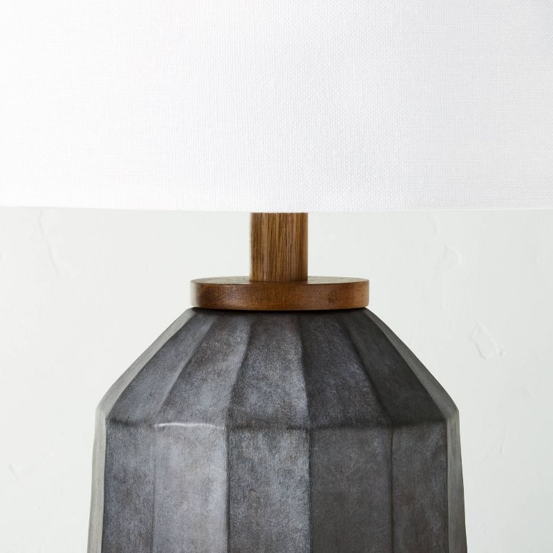 Carved Ceramic Table Lamp Dark Gray (Includes LED Light Bulb) - Hearth &#38; Hand&#8482; with Magnolia, 4 of 6