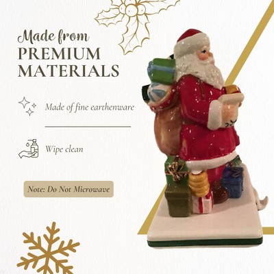 Spode 6.5" Red Earthenware Santa Stocking Holder