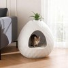 FONTOI Hidden Cute Litter Box Decorative Round Kitty Litter Potty Egg-Shaped Cat Litter Box, Odor Control Easy Clean, White 19.61"* 19.69"*18.43" - 2 of 4