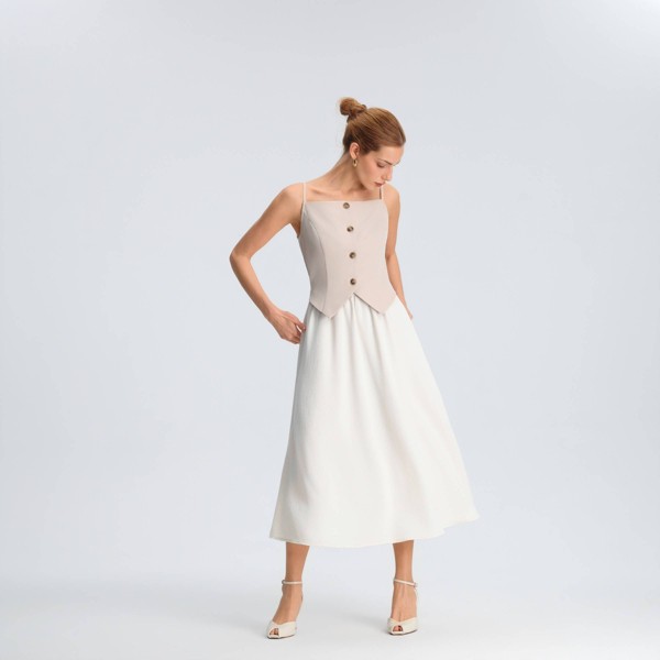 Vestido Midi Línea A Dos Piezas para Mujer - A New Day™ Gris Madera 5