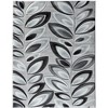 Home Mart Goods Silver Grey Floral Nature Leaf Hand-Carved Abstract Soft Premium Modern Contemporary Non-Shedding Area Rug - 2 of 4