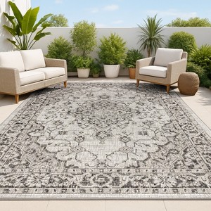 Rozetta Boho Medallion Textured Weave Indoor/Outdoor Area Rug  - JONATHAN Y - 1 of 4
