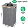 Hausource 100L Gray Laundry Hamper & Recycling Bin with Lid, 2 Liners, Collapsible, Waterproof - 3 of 4