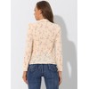 Allegra K Women's Floral Print Split V Neck Office Long Sleeve Blouse - 4 of 4