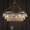 Rennnsan Cavelle 31" W 10 - Light Tiered Beaded Drop Wagon Wheel Glass Modern Glam Dimmable Chandelier in Black - 2 of 4