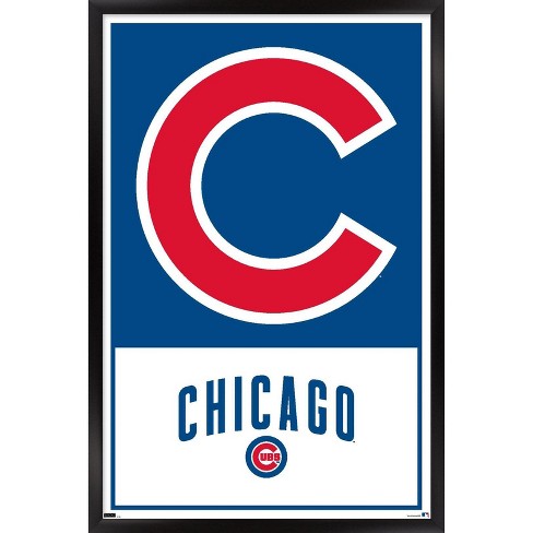 Trends International MLB Chicago Cubs - Logo 22 Framed Wall Poster Prints  Black Framed Version 14.725 x 22.375