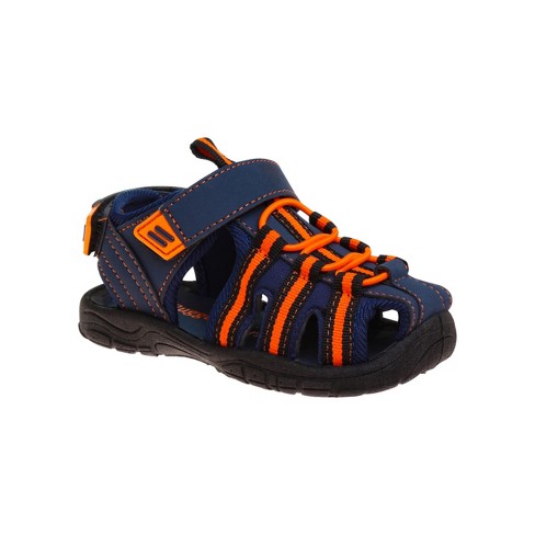 Rugged Bear Boys Closed Toe Kids Sport Sandals - Navy Orange, 2 : Target