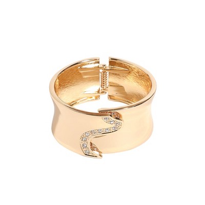 SOHI Women's California Gold Embellished Overlap Bracelet