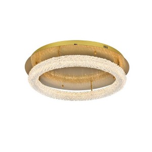 Elegant Lighting Bowen 1 - Light Flush Mount in  Satin Gold - 1 of 1