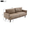 75.75" Polyester Loveseat 2-Seater Sofa with Rubberwood Legs, Elegant Armrests with Stitching and Green Color - 2 of 4