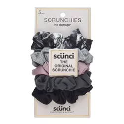 scunci Everyday & Active No Damage Scrunchies - 5pk