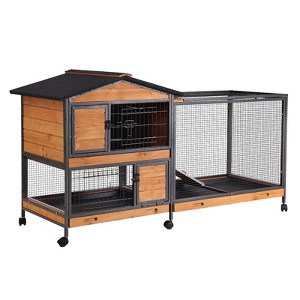 Aivituvin Chew-Resistant Metal Frame Rabbit Hutch, Rabbit House with Wheels for Easy Movement-AIR19-X - 1 of 4