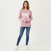 Anna-Kaci Women's Crew Neck Knit Sweater with Large Bow Graphic Design - 3 of 4