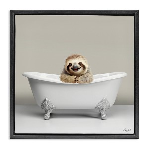Stupell Industries Happy Sloth in Bathtub, 25" x 25" - 1 of 4