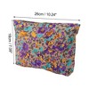 Unique Bargains Women Portable Printed Clutch Makeup Bag Purple 1 Pc - 3 of 3