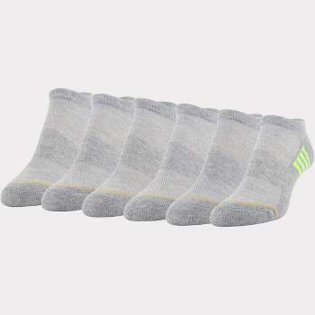 All Pro Women's Extended Size Aqua FX Heel Toe Cushion 6pk No Show Athletic Socks - 8-12