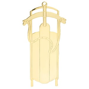 Gloria Duchin Goldtone Sled Tree Ornament - 1 of 3