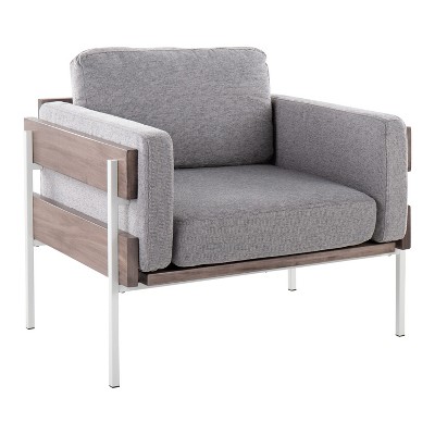 NicBex Polyester Accent Chair,Upholstered Living Room Chairs with Mid-Height Back and Wood Panel,Modern Armchair,Accent Chairs for Living Room