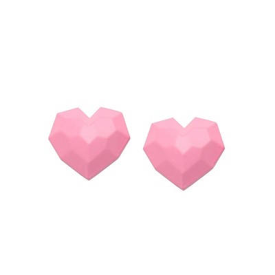 SOHI Women's Green Heart Stud Earrings