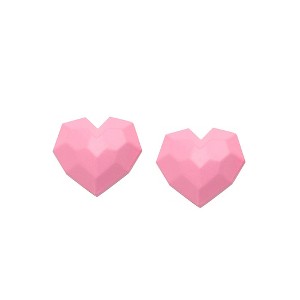 SOHI Women's Green Heart Stud Earrings - 1 of 3