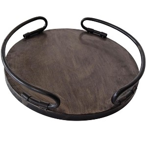 Round Metal Decorative Tray - Foreside Home & Garden - 1 of 4