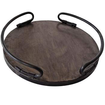 Round Metal Decorative Tray - Foreside Home & Garden