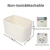Aoibox Cotton Rope Storage Basket Bins Set Woven Rectangle Organizer Decorative White Nursery Cube Handles 3 Pack 14.5x9.5x9.3 - 2 of 4